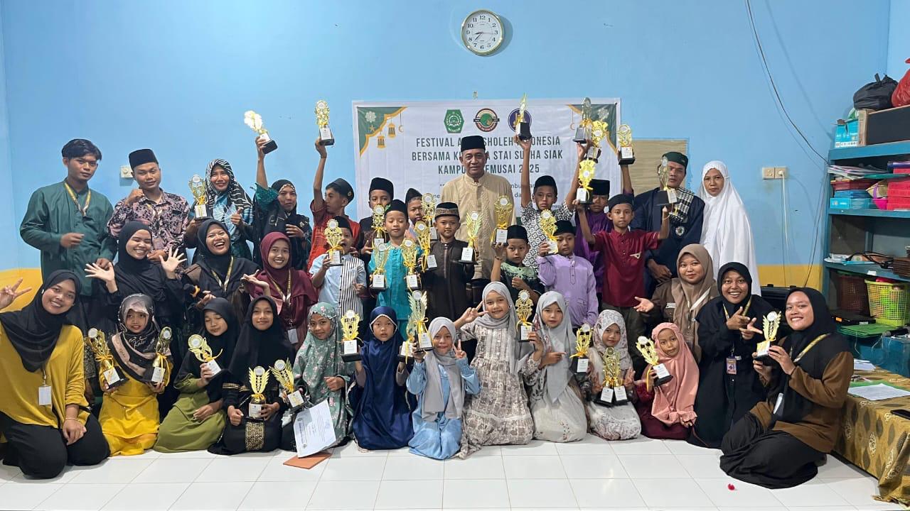 Tingkatkan Pendidikan Islam, KKN STAI Kampung Temusai Taja Festival Anak Sholeh Se-Kampung Temusai